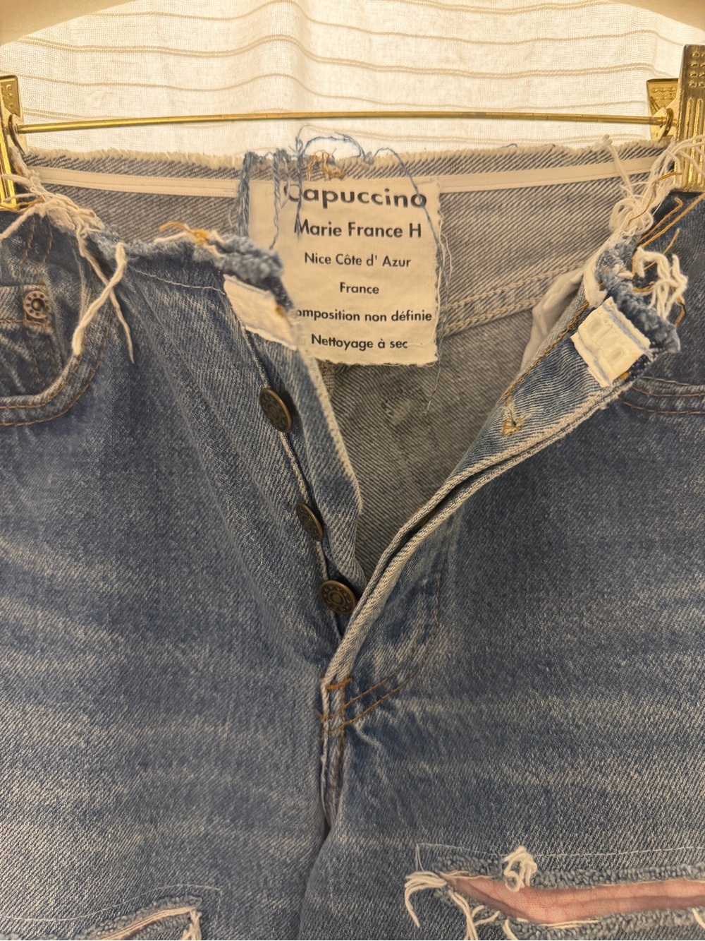 Distressed Light Blue Wide-Leg Jeans